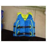 Lot of Adult and Youth Life Jackets and Inflatable Lounger