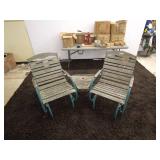 Vintage Outdoor Rocking Chair Set with Side Table