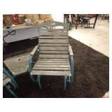 Vintage Outdoor Rocking Chair Set with Side Table
