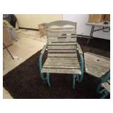 Vintage Outdoor Rocking Chair Set with Side Table