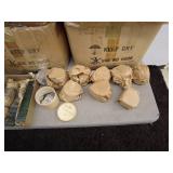 Vintage Orange Canvas Backpack with Ropes and Hand Saw