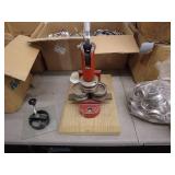 Vintage Orange Canvas Backpack with Ropes and Hand Saw