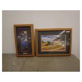 Lot of 2 Framed Art Prints - Farm and Nature Scenes