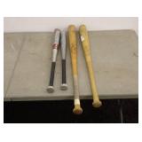 Lot of 4 Baseball Bats - Louisville Slugger & Easton