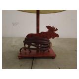 Rustic Moose Design Table Lamp with Paper Shade