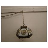 Vintage Hanging Stained Glass Pendant Light with Scenic Design