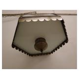 Vintage Hanging Stained Glass Pendant Light with Scenic Design