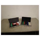 Lot of 2 Poker Chip Sets with Aluminum Cases