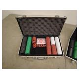 Lot of 2 Poker Chip Sets with Aluminum Cases