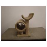 Beige Cat Tower with Tunnel and Perch