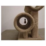 Beige Cat Tower with Tunnel and Perch