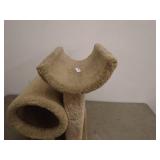 Beige Cat Tower with Tunnel and Perch