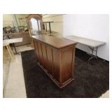 Wooden Home Bar with Shelving