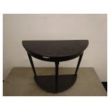 Black Wood Half Moon Console Table