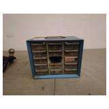 Lot of Hitch Receiver and Akro-Mils Hardware Organizer with Screws