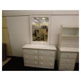 White Bedroom Furniture Set with Mirror and Desk