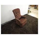 Vintage Brown Upholstered Recliner Chair