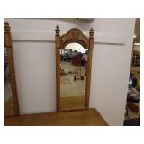 Vintage Oak Dresser with Tri-Fold Mirror