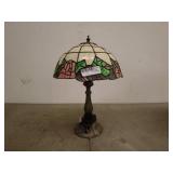 Tiffany-Style Table Lamp with Stained Glass Shade