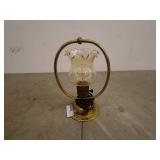 Vintage Brass Table Lamp with Glass Shade