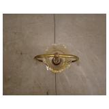 Vintage Brass Table Lamp with Glass Shade