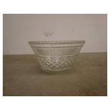 Set of 2 Vintage Diamond Cut Glass Bowls