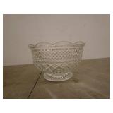 Set of 2 Vintage Diamond Cut Glass Bowls