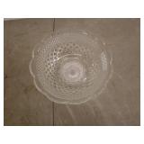 Set of 2 Vintage Diamond Cut Glass Bowls