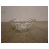 Decorative Clear Glass Bowl with Floral Design