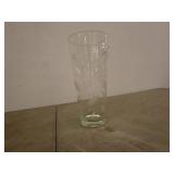 Lot of 2 Glass Items: Etched Floral Vase and Clear Bowl