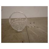 Set of Irice Crystal Basket and Salt & Pepper Shakers