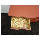 Vintage Red Painted Dresser with Floral Lined Drawers