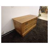 Vintage Wooden 2-Drawer Storage Chest