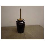 Vintage Ceramic Butter Churn with Wooden Dasher and Lid