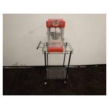 Vintage-Style Popcorn Machine with Storage Cart