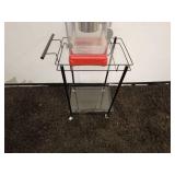 Vintage-Style Popcorn Machine with Storage Cart