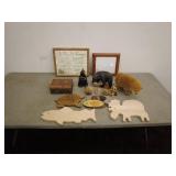 Assorted Animal Figurines and Wooden Crafts Lot