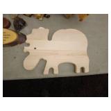 Assorted Animal Figurines and Wooden Crafts Lot