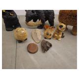 Assorted Animal Figurines and Wooden Crafts Lot