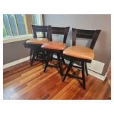 Chic Modern Leather Seat Counter Chair Set - B