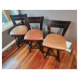 Chic Modern Leather Seat Counter Chair Set - B