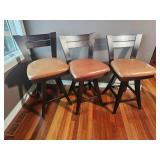 Chic Modern Leather Seat Counter Chair Set - B