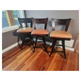 Chic Modern Leather Seat Counter Chair Set - B