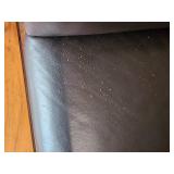 Room & Board MCM Open Arm Parlor Chair with Black Leather Upholstery