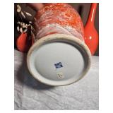 Coral & White Décor Vase Group