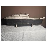 Folk Art Wooden Cruise Line Steam Ship Model