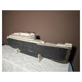 Folk Art Wooden Cruise Line Steam Ship Model