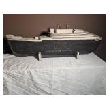Folk Art Wooden Cruise Line Steam Ship Model