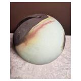 Raku Pottery Spere Vase signed Andrew Bergads