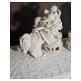 White Glaze Porcelain Foo Dogs